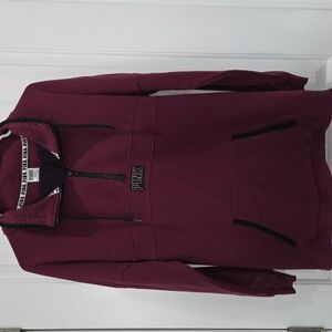 PINK Varsity Quarter Zip  Sweatshirt Maroon With Matching Ombre Leggings, Med